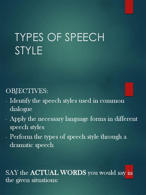 Speech Style Ppt